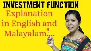 INVESTMENT FUNCTION # EXPLANATION  in MALAYALAM and ENGLISH.