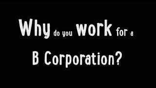 Why do YOU work for a B Corporation?