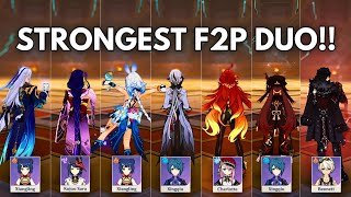 F2P:- Who is BEST DUO ? F2P Dmg Showcase!! [ Genshin Impact ]