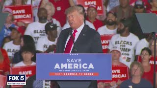 Former President Donald Trump dwells on 2020 Election during Georgia rally