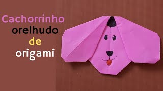 Cachorro orelhudo de origami [cachorrinho de papel]