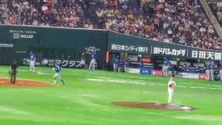 【現地】BIGBOSSファイターズ初得点は石井一成のソロホームラン！　4回表　北海道日本ハムファイターズ　20220325@福岡PayPayﾄﾞｰﾑ［開幕戦］ﾗｲﾄ外野