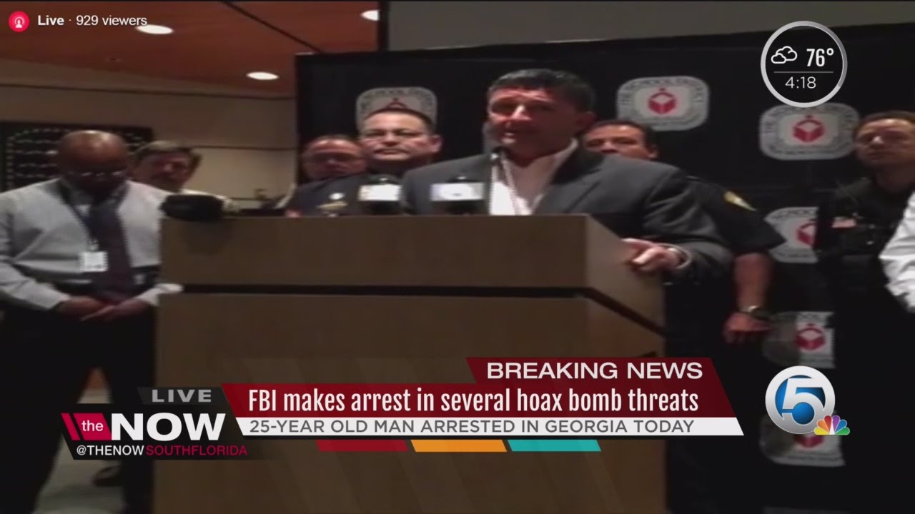 Press Conference: FBI Makes Arrest In Several Hoax Bomb Threats - YouTube