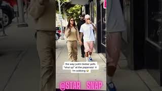 Justin Bieber and wife in Public caught by #paparazzi #shortsviral #celebrities  #biebernews