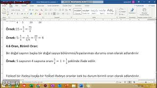 6. Sınıf Matematik Konu Anlatımı Kesirli Sayılar, Oran ve Oran Çeşitleri