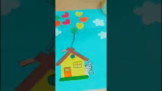 how to make DIY house card @Art and craft with Madiha #short #shortvideo #viralvideo #craft