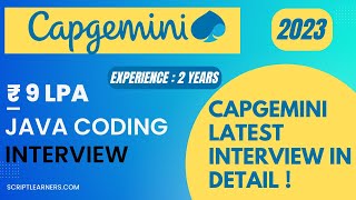Capgemini Coding Interview Experience 2023 | Important Java coding Interview Questions , CTC: 9 LPA