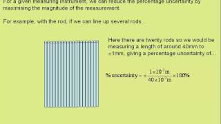 Measuring and percentage uncertainty