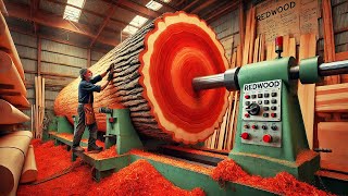 Dangerous Lathe Working Process - Woodworking Experience with Lathe. Wood Carving in the Factory