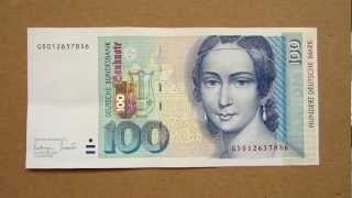 100 Deutsche Mark Banknote (Hundred Deutsche Mark / 1996), Obverse and Reverse