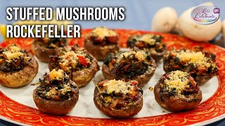 Stuffed Mushrooms Rockefeller - A One Bite Appetizer