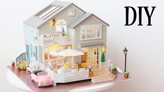 DIY Miniature Dollhouse Kit || New Zealand Queenstown - With Pink Car - Relaxing Satisfying Video