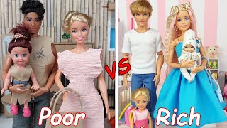 Poor Barbie Doll Family Vs Rich Barbie Doll Family Hacks and Crafts