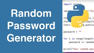 Random Password Generator | Python Example
