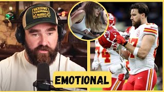 Jason becomes emotional while discussing Travis Kelce's retirement \u0026 enjoying life with Taylor Swift