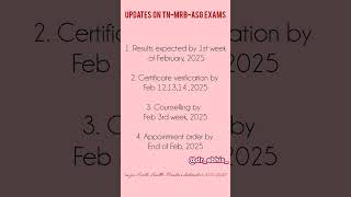 TN MRB ASG 2025 exam Progress \u0026 Updates as on 31.01.2025 #tnmrb #mrb #medical #tamilnadumrb #doctors