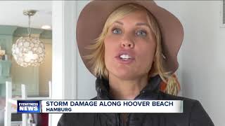 Storm damage along Hoover Beach