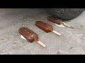 eksperimen mobil vs ice cream slime makanan menghancurkan hal hal renyah u0026 lembut dengan mobil