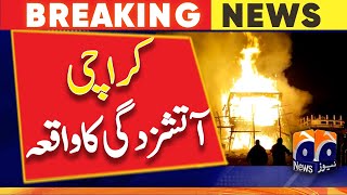 Breaking News - Karachi - Several launches in the fishery caught fire | Geo News