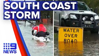 South Coast hit by strong winds and floods | 9 News Australia