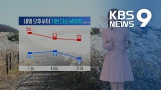 [날씨] 내일 오후부터 기온 다소 낮아져…동해안 오후까지 비 / KBS뉴스(News)