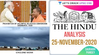 25-November-2020 | The Hindu Newspaper Analysis | Current Affairs for UPSC CSE/IAS | Saurabh Pandey