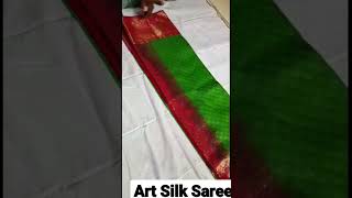 Red border | Green Brocade Art Silk Saree | W2W | Zari Saree