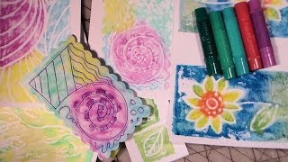 printmaking with gelatos and craftfoam