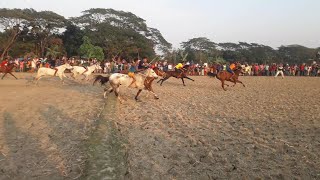 ঐতিহ্যবাহী ঘোড়া দৌড় প্রতিযোগিতা দেখতে হাজারো দর্শক