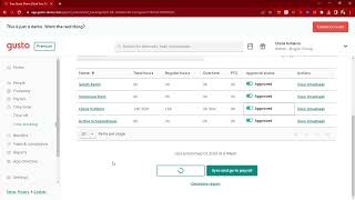 Payroll - Approving Hours in Gusto