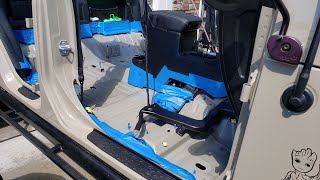 Jeep Gladiator JT Interior removal and Raptor Liner Sprayed.