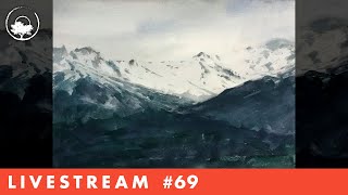 Painting a Moody Landscape in Watercolor - LiveStream #69