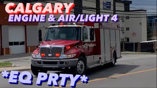 **EQ2B PRIORITY** Calgary Fire Department Engine 4 \u0026 Air/Light 4 Responding