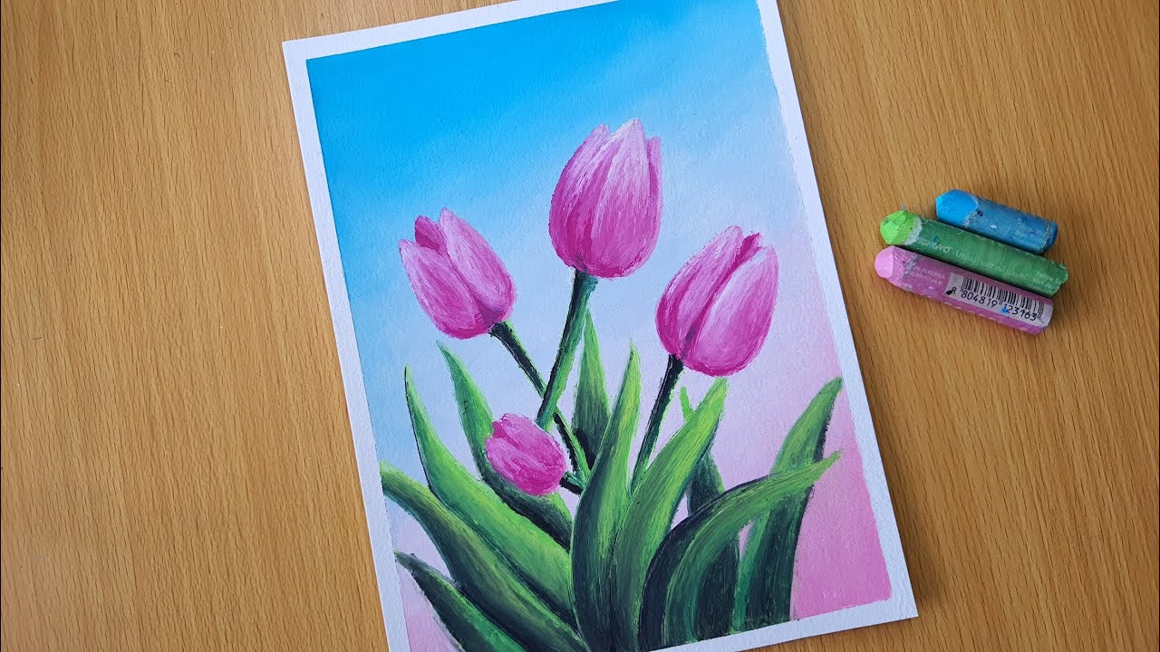 Oil Pastel Flower Drawing For Beginners Easy Oil Pastel Painting
