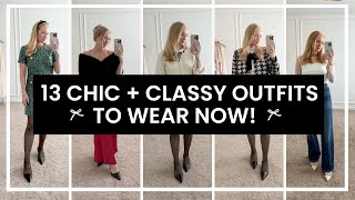 Chic + Festive Holiday Outfit Ideas + How To Style Tights for Winter (December Lookbook)