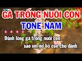 Karaoke Gà Trống Nuôi Con Tone Nam ( Rê Thứ ) Nhạc Sống Tuấn Cò