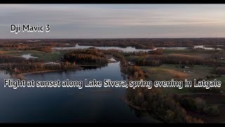 Lake Sivers at sunset.Озеро Сивера на закате.Sivera ezers saulrietā Dji Mavic 3, Latgale.