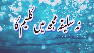 Na Saleeqa mujh mey kaleem ka Nazm by Hafiz Mujtaba