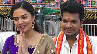 Sreemukhi And Mukku Avinash Visits Vijayawada Kanakadurga Temple | Sreemukhi Latest Video | DC