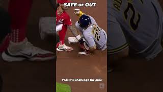 MLB / Brewers Willy Adames SAFE or OUT after review of steal attempt? #shorts
