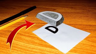 Letter "D" Drawing || How to draw letter D in 3D