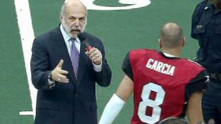 Jacksonville Sharks QB Aaron Garcia throws his 1,000th career AFL touchdown pass