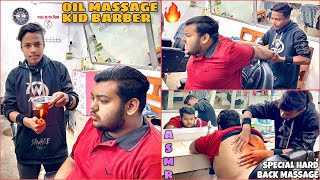 The Best Relaxing ASMR Head, Back, Hands \u0026 Neck Massage By Small boy💈Kid Barber in Bangladesh 🇧🇩