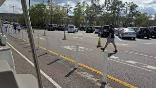 The Epcot Tram; It is shorter to walk, but it is part of the experience.