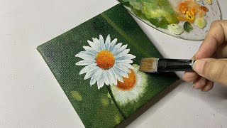Daisy flower painting /acrylic painting tutorial for beginners/step by step/#62