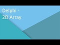 Delphi - 2D Array