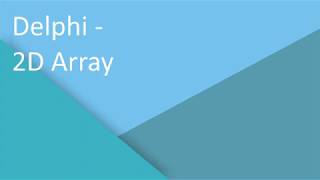 Delphi - 2D Array
