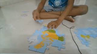 Funskool World Map Puzzle Solved By Chetan \u0026 Charan