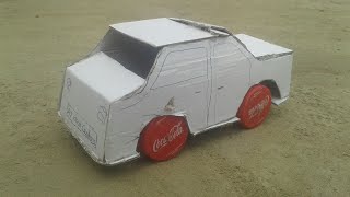How to make cardboard car Simple dc motor powered car DIY car.