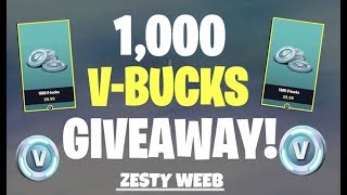 fortnite 1000 v bucks giveaway live - fortnite 1000 v bucks